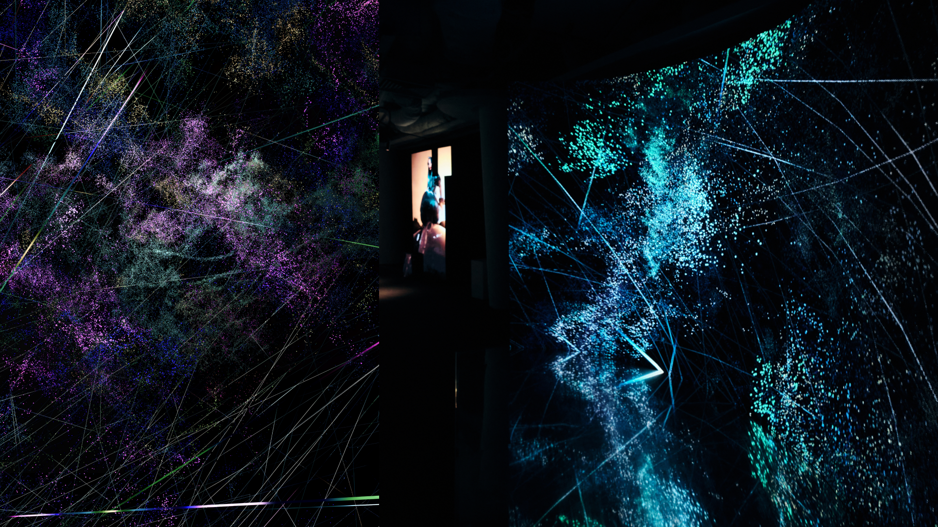 Installation view of "Voidis" by Fustic., 2024, at Ho Chi Minh City, Vietnam. A frontal shot from the Bitexco Financial Tower, space empty of visitors.
